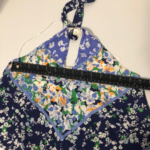 Sienna Sky Women's Halter Top Shirt Blouse  Boho Blue Floral Scarf Top size XS - Picture 8 of 10